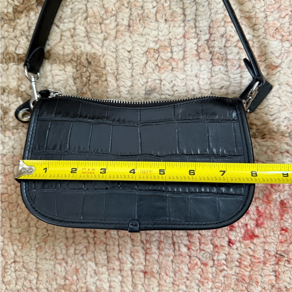 Coach Swinger 20 Black Leather Embossed Shoulder Bag - Picture 8 of 9
